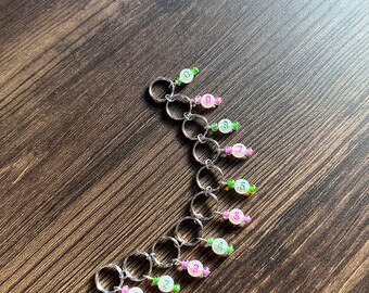 Wicked Knitting Row Counter Chain 10mm Ring Bead Stitch Marker