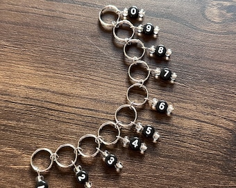 Silver Lining Knitting Row Counter Chain 10mm Ring Bead Stitch Marker