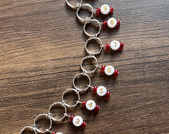 Unconditionally And Irrevocably Knitting Row Counter Chain 10mm Ring Bead Stitch Marker