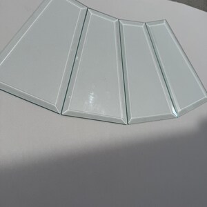 Single Clear Beveled Glass Panel - 'Double House' Shape - Replacement Bevel for Stained Glass, Suncatchers, and DIY Lanterns