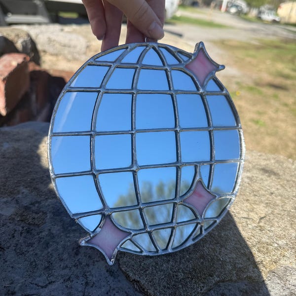 espelho de bola de discoteca vitral