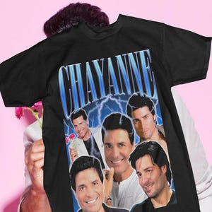 T-shirtdesign för tryck / Chayanne / PNG / Halvtoner / Svart T-shirt