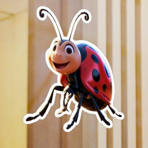 Niedliche Marienkäfer-Vinyl-Aufkleber, spielerische Wanddekoration, Kinderzimmer-Aufkleber, lustiges Handwerk, Geschenk für Käfer-Liebhaber