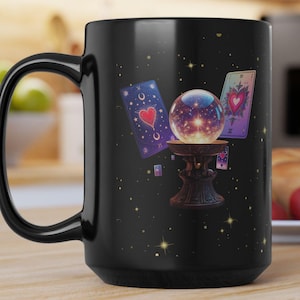 Cosmic Fortune Teller Mug, Astrology Gift, Mystical Coffee Cup, Love Fortune, Tarot Mug, Celestial Drinkware