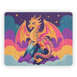 Drachen Puzzle für Kinder: 30-teilige Fantasy Abenteuer Bild 1