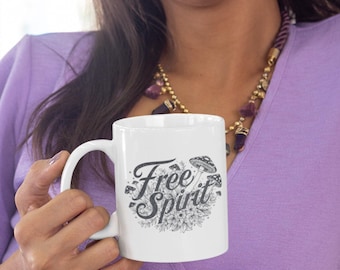 Caneca de café de cerâmica Boho: Free Spirit Boho Drinkware