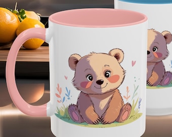 Adorable Animal Coffee Mug - Cute Bear Design, Teddy Bear mug, Gift for Animal Lovers, Cozy Home Décor, Birthday Mug, Tea & Coffee Lover
