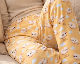 Cute Sheep Pajama Pants Cozy Kawaii Sleep Bottoms | Women's Lounge Pants
