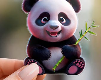Panda With Sunglasses Sticker – Funny Bear Sticker in Cartoon