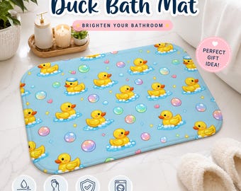 Tappetino da bagno in gomma a forma di paperella, simpatico tappeto da bagno antiscivolo e assorbente.