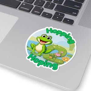 Playful Hopping Frog Stickers - Cute Decor for Kids, Laptop, Water Bottle, Room Decor, Party Favors