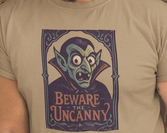 Dracula Beware Unisex Tee Shirt, Halloween Costume, Scary Vampire Gift, Horror Movie Fan Top, Gothic Clothing