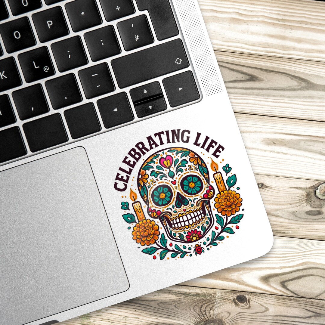 Day of the Dead Sugar Skull Die-cut Stickers, Halloween Sticker, Dia De ...