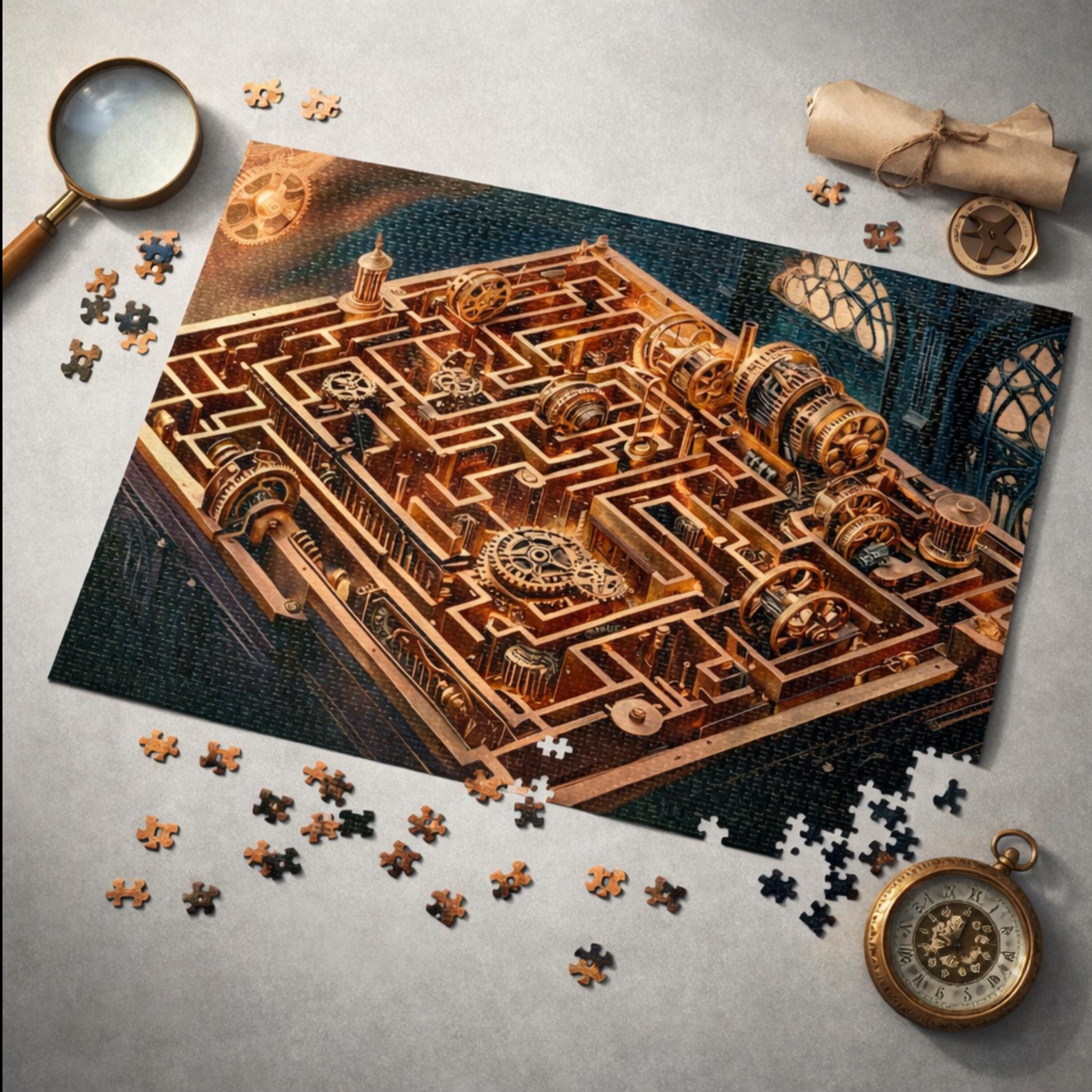 Steampunk Labyrinth Jigsaw Puzzle With Tin: Brain Teaser, Family Fun - Etsy