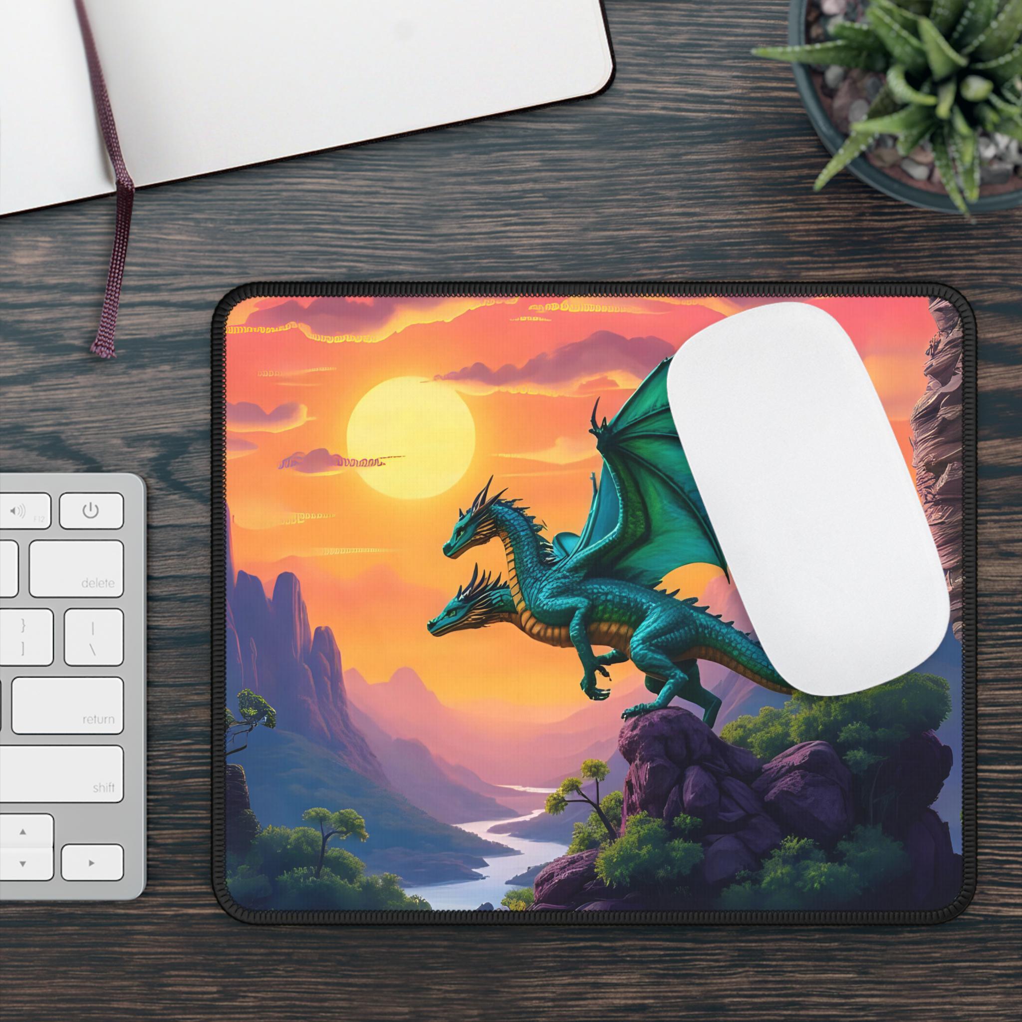 ファンタジードラゴン ゲーミングマウスパッド：カラフルな風景