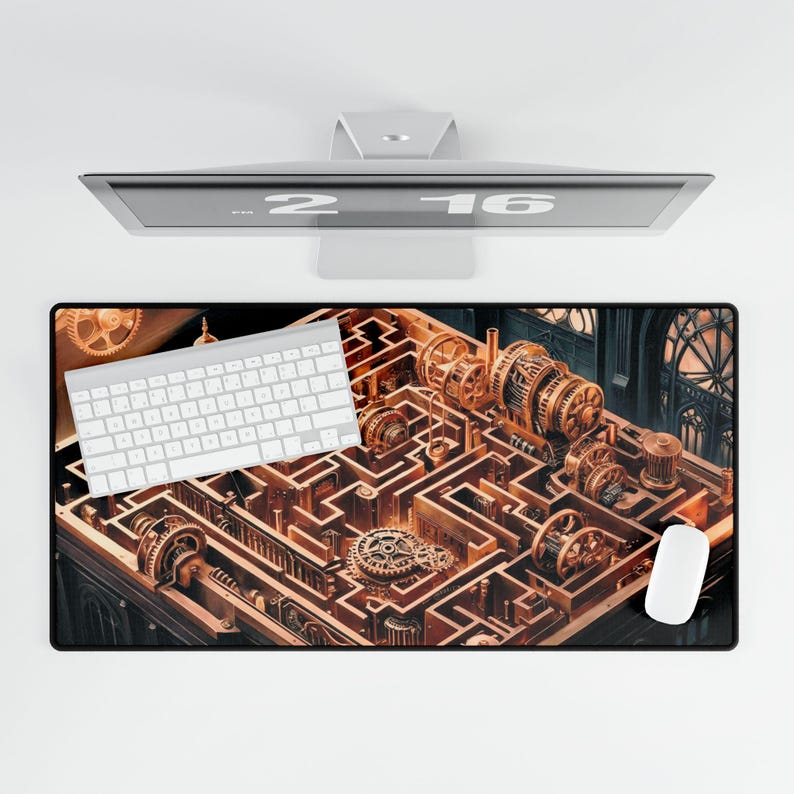 Labyrinth Mat Steampunk Labyrinth Desk Mat: Elegant Workspace Decor - Etsy