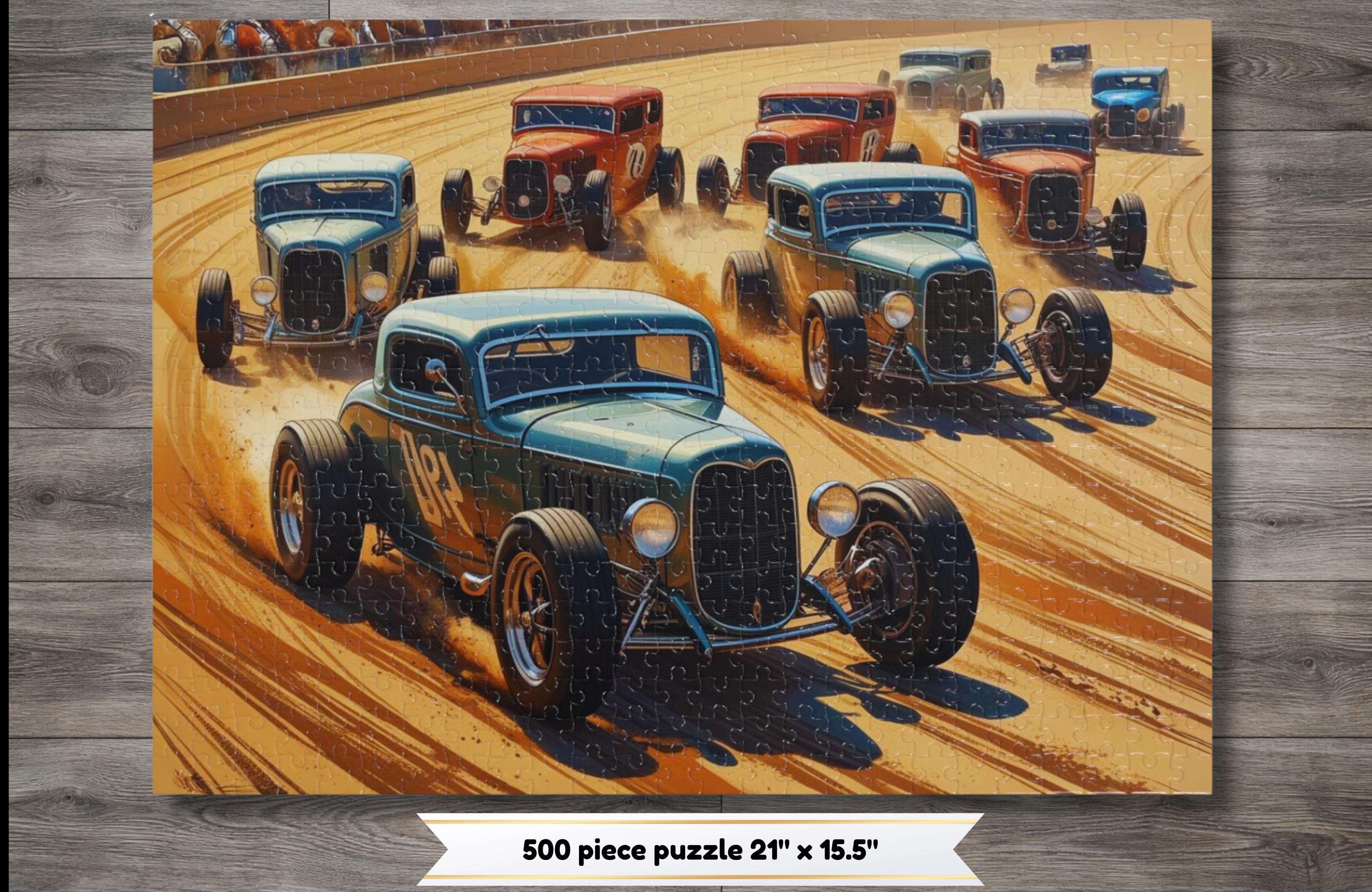 Vintage Coupe Racing Car Jigsaw Puzzle With Tin - Etsy