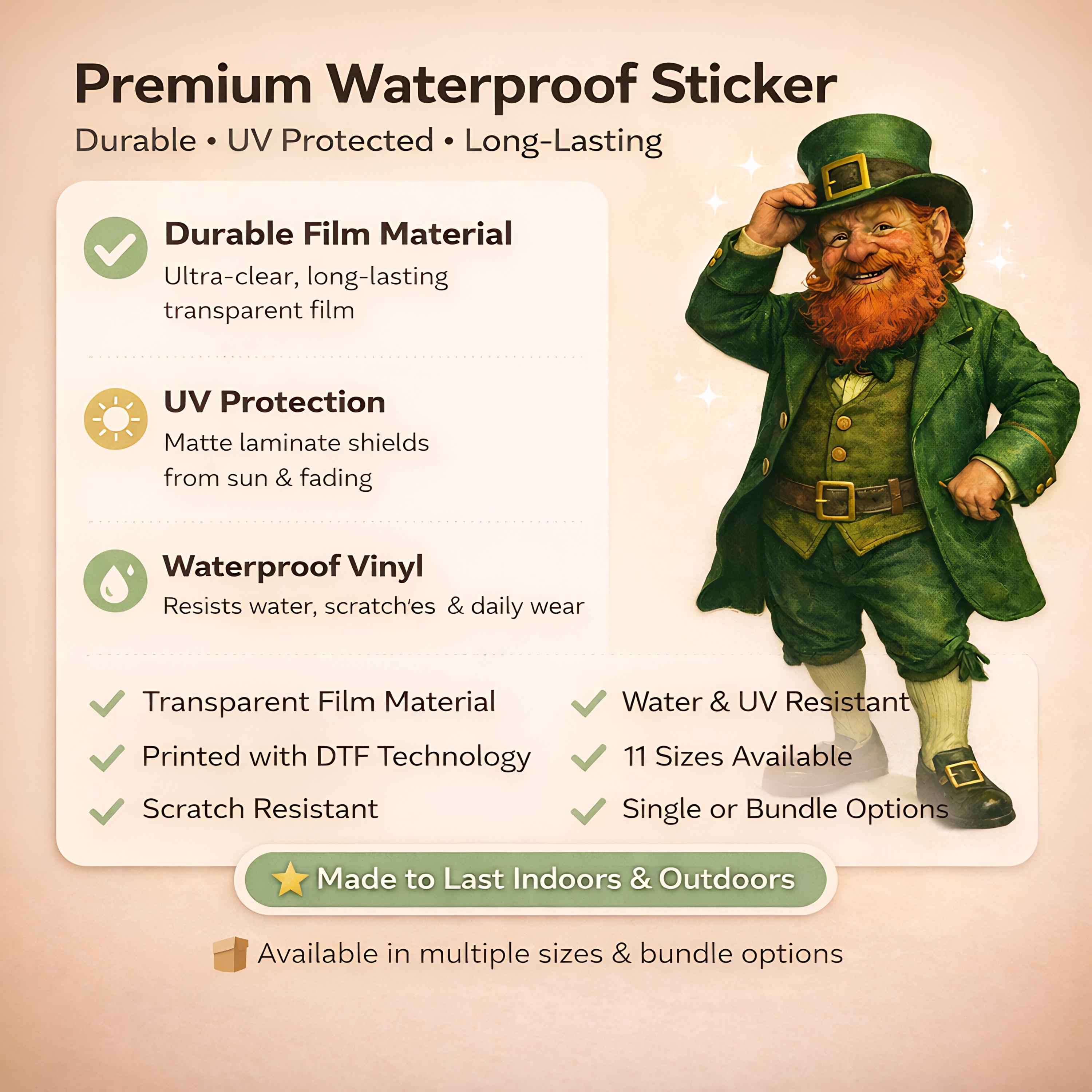 Leprechaun Tipping Hat Stickers | Die-cut DTF - Etsy