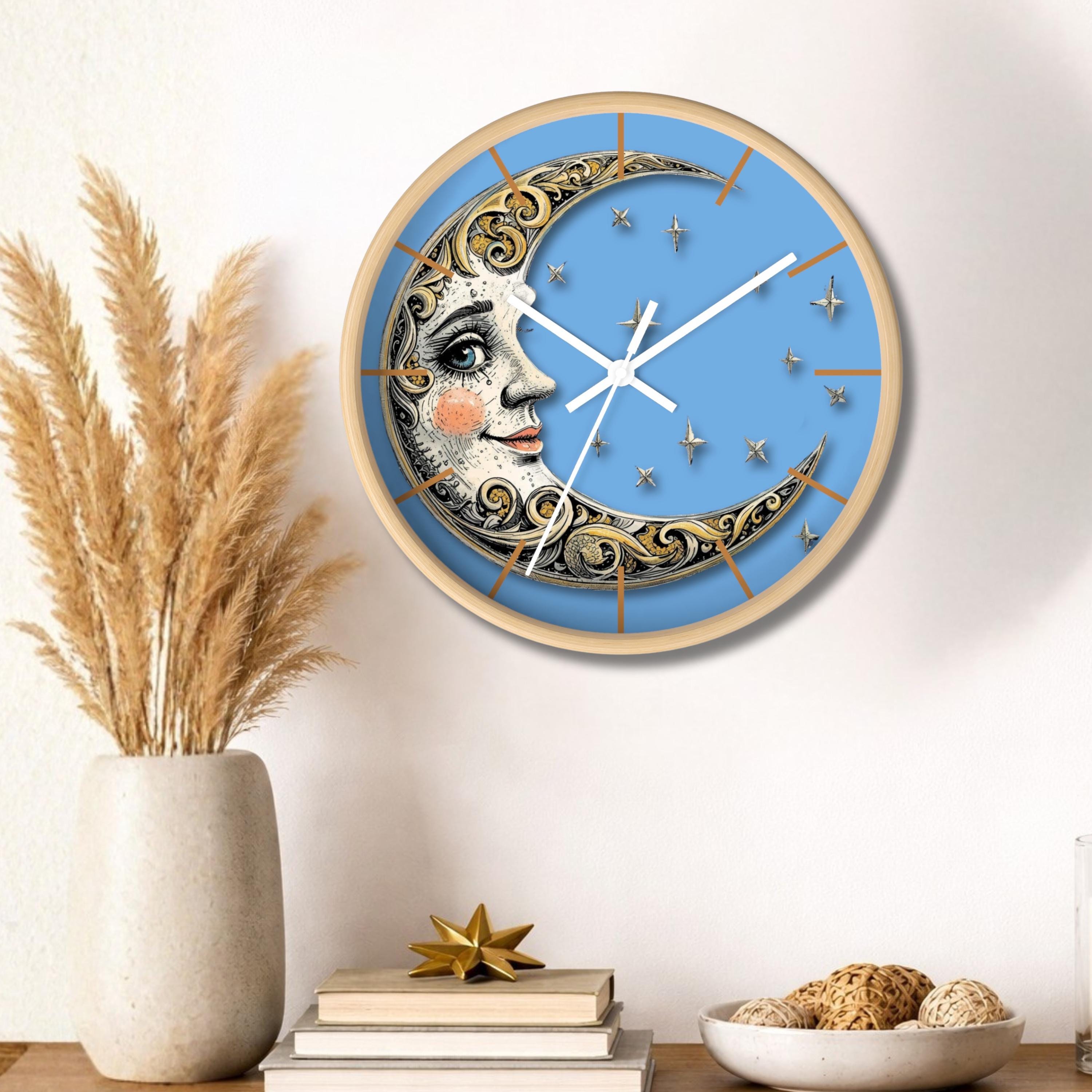 風変わりな月の満ち欠け壁掛け時計：天体モチーフのインテリア - Etsy 日本
