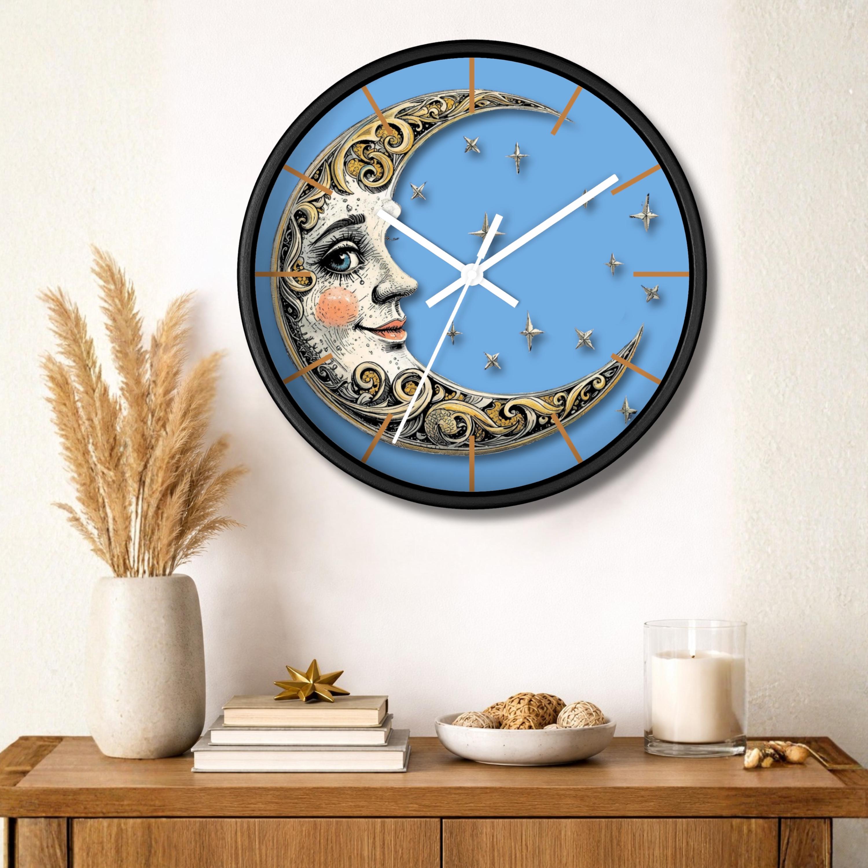 風変わりな月の満ち欠け壁掛け時計：天体モチーフのインテリア - Etsy 日本