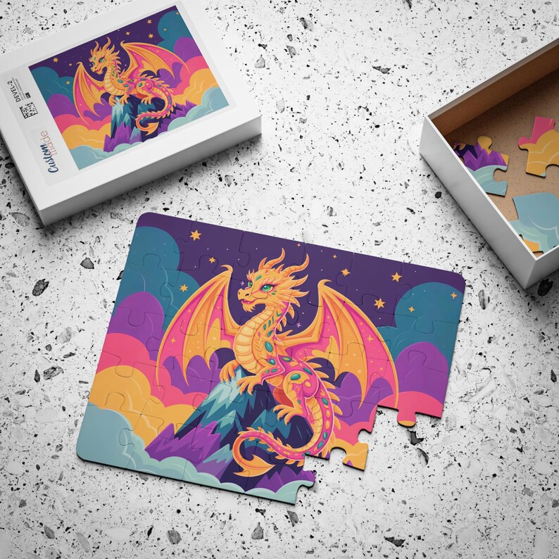 Drachen Puzzle für Kinder: 30-teilige Fantasy Abenteuer Bild 2