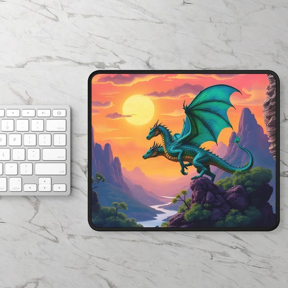 ファンタジードラゴン ゲーミングマウスパッド：カラフルな風景