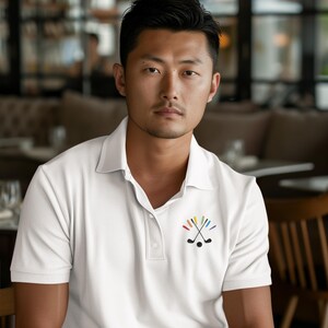 Mens Performance Polo Shirt  LGBTQ Golf Shirt, Gay Pride Sportswear, Moisture-Wicking Polo, Gay Golf Shirt,  Athletic Fit Polo