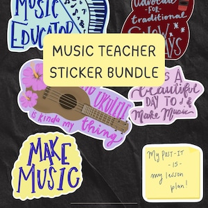 Musiklehrer / Erzieher Sticker Bundle - Wasserfest Aufkleber