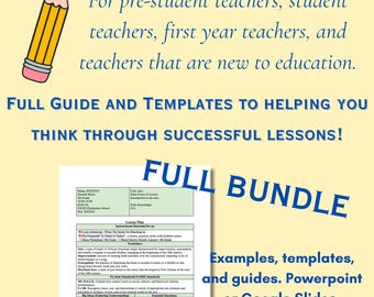 Lesson Plan Help & Guide Bundle for Student Teachers, First Year Teachers, etc. Templates and Step-by-step guides included
