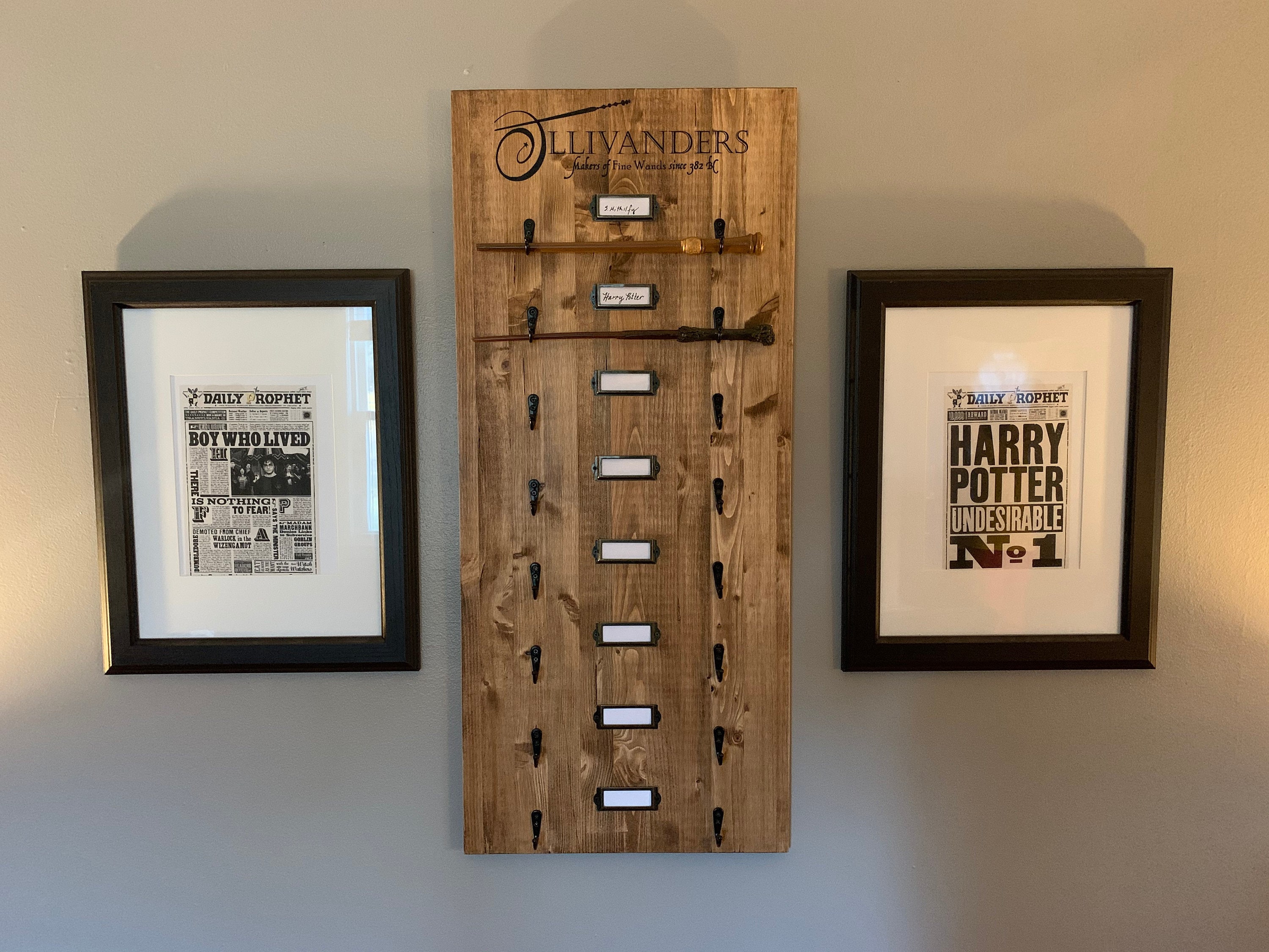 High Quality Harry Potter Inspired Wall Display Wand Holder 8 Etsy Canada