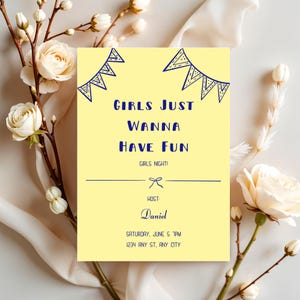 Girls Night Invitation Digital Invitation Template Canva Template Party Invitation Printable Invitations Instant Download For Ladies Night