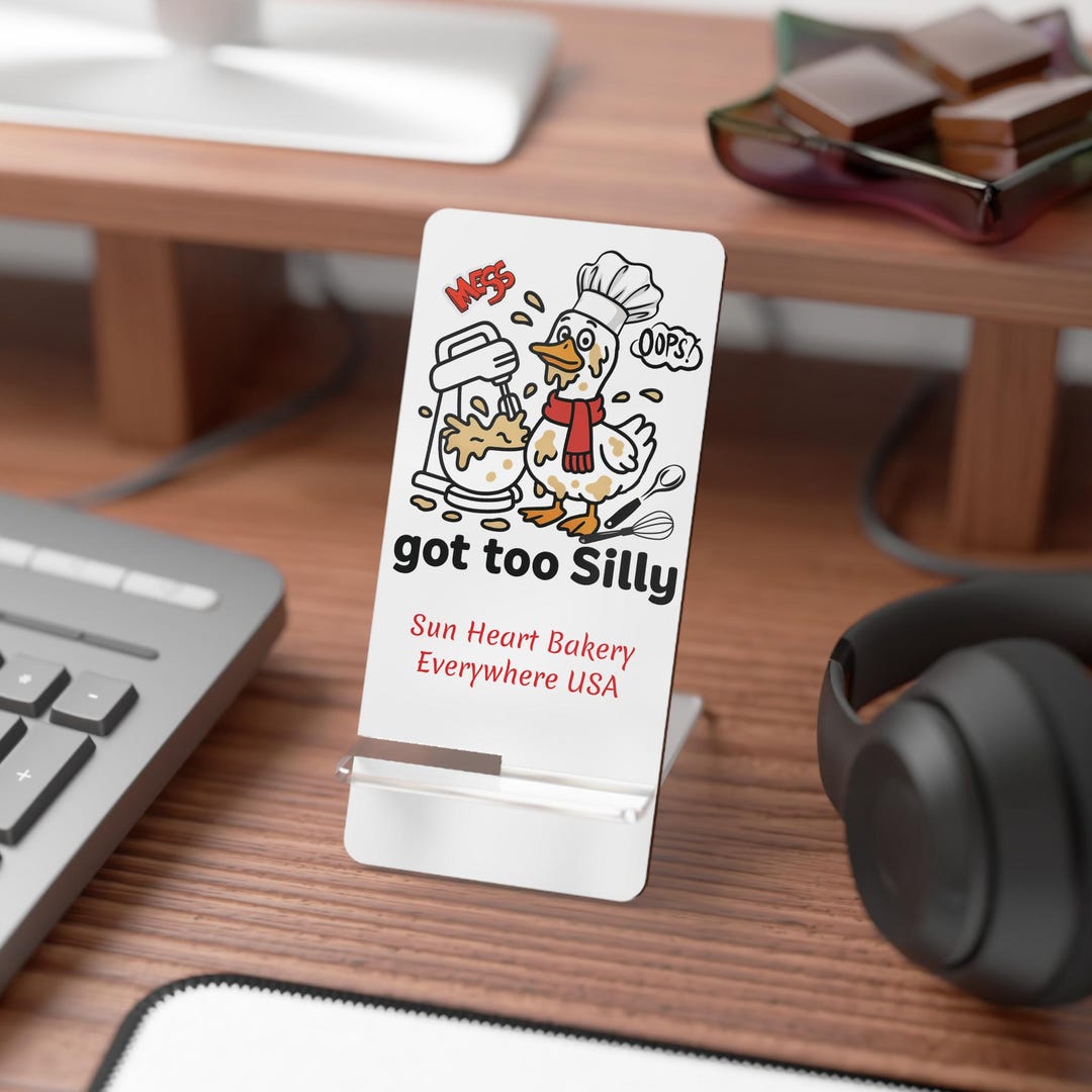 Personalized Silly Chef Goose Illustration, Mobile Display Stand for ...