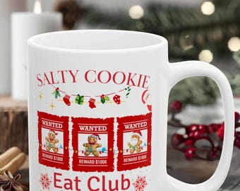 Gingerbread Cookie Club Christmas Mug: Festive Holiday Drinkware for Coffee or Cocoa