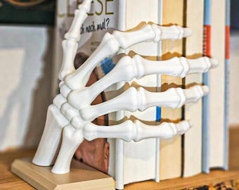 Bookshelf decoration Gothic Fantasy Halloween, bookend skeleton hand, bookend, Bookstagram, decoration for book corner, shelf decoration, gift idea