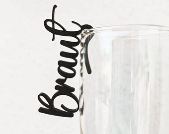 Personalized glass markers, name tags, custom hanging place cards, table decorations, weddings, birthdays, parties