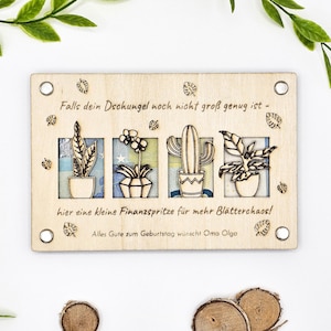 Plantes cadeaux en argent, personnalisées en bois, cadeau individuel pour les amoureux des plantes, jardin, mariage, anniversaire, 15 cm x 10 cm