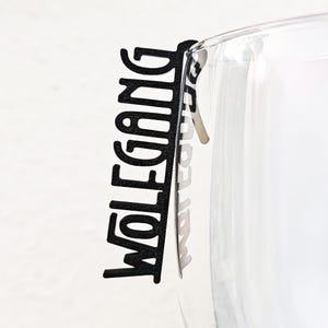 Gepersonaliseerd naamkaartje, glazen marker, individuele plaatskaart om op te hangen, plaatskaart, tafeldecoratie, bruiloft, verjaardag, feest