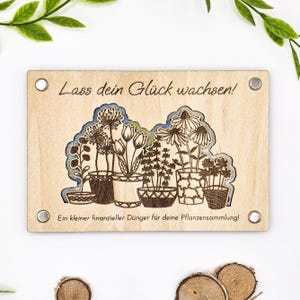 Plantes cadeaux en argent, personnalisées en bois, cadeau individuel pour les amoureux des plantes, jardin, mariage, anniversaire, 15 cm x 10 cm