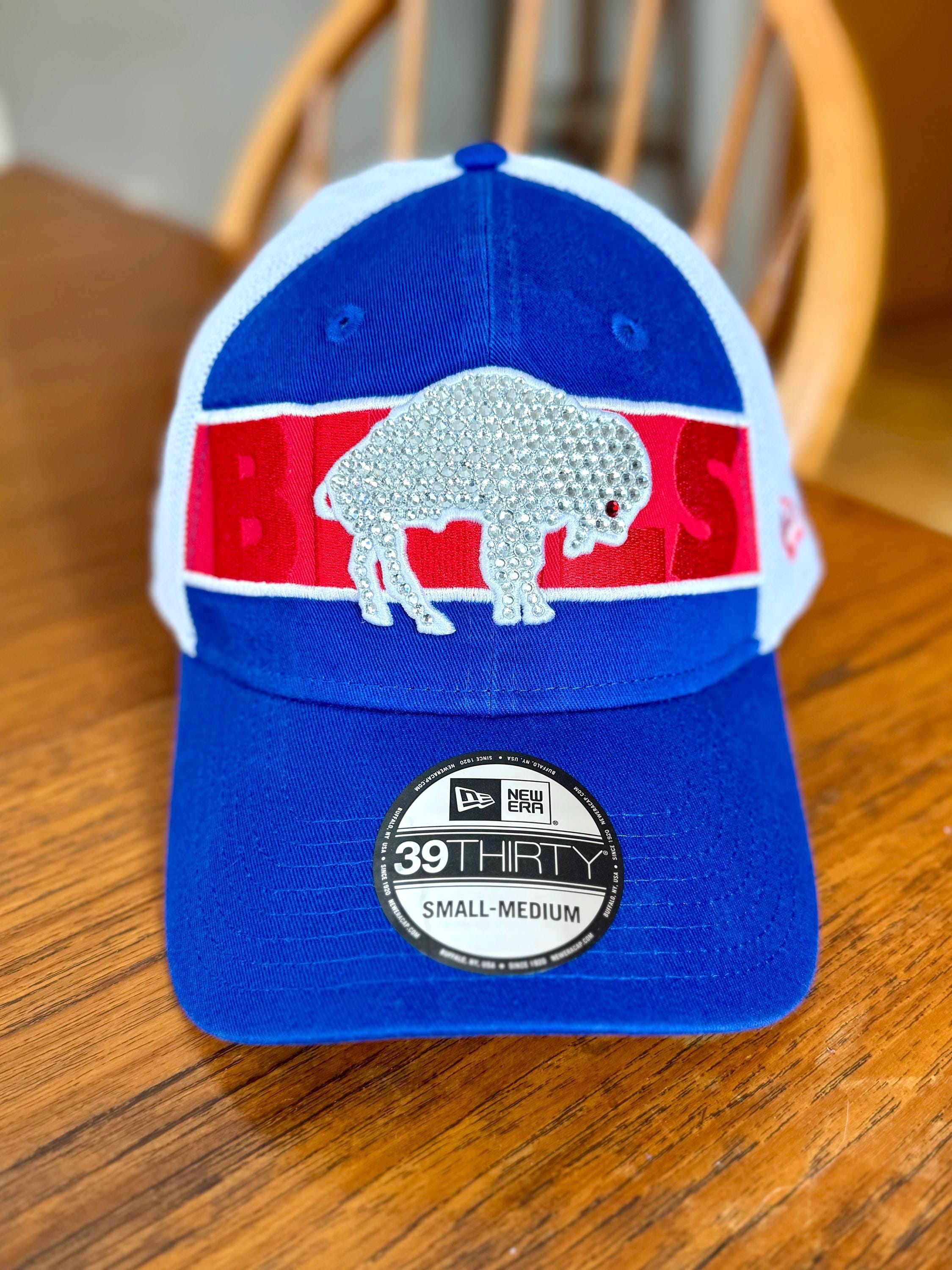 Bedazzled Buffalo Bills Rhinestone Bling Fitted Hat (sm/med 