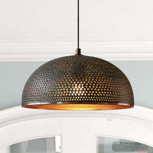 Handmade Copper Dome Hanging Light, Ceiling Pendant Lamp, Dome Lampshades, Dome Light Fixture, Rustic Chandelier, Kitchen Island Lighting