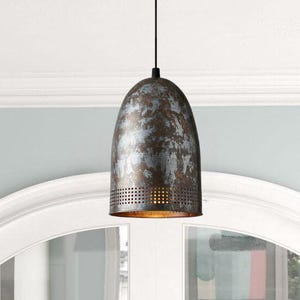 Luminaire de ferme en cuivre rustique, plafonnier en cuivre oxydé, luminaire suspendu en cuivre pour îlot de cuisine