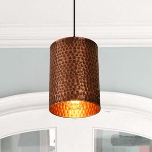 Handmade Patina Ceiling Lamp for Rustic Farmhouse, Rustic Dining Room Hanging Light, Aged Copper Spiral Pendant Light,
