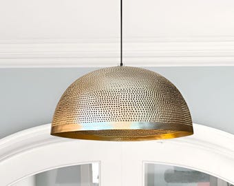 Gehämmerte Kupferkuppel Pendelleuchte, Grünspan Patina, Kücheninsel Beleuchtung