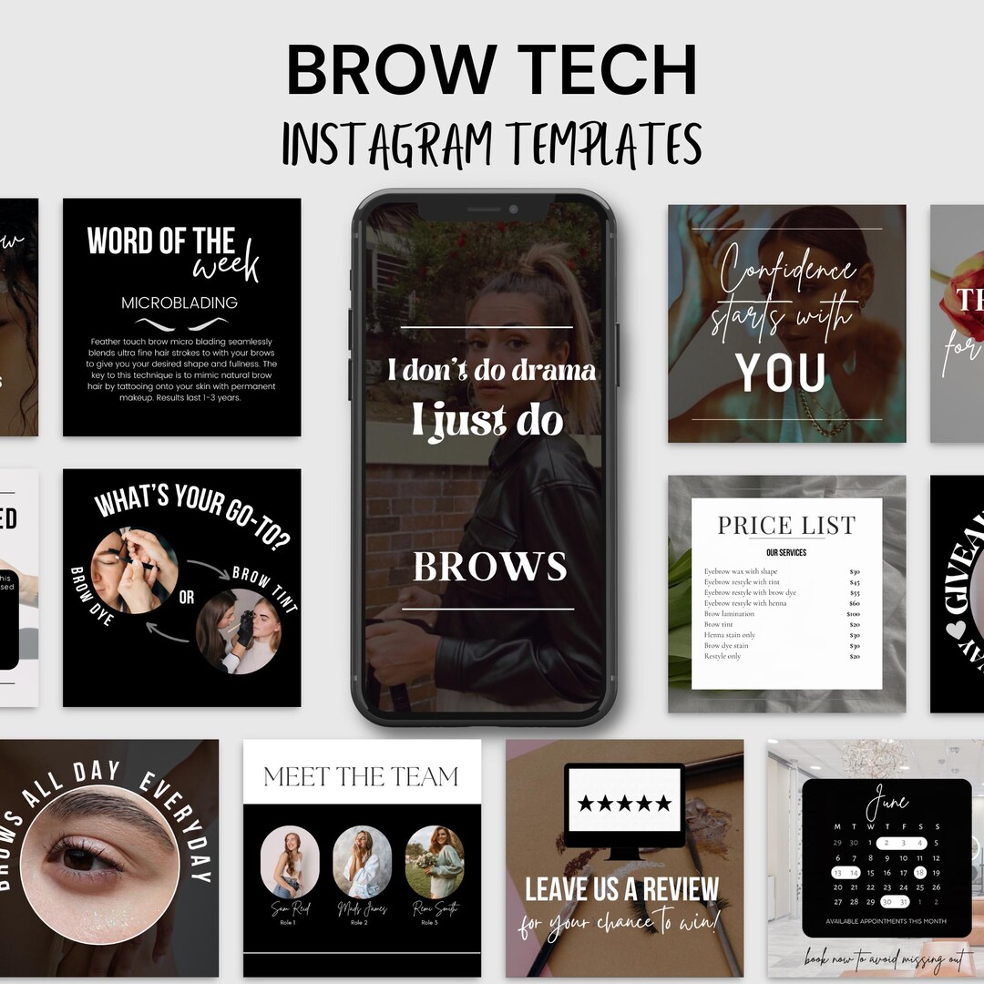 Brow Tech Instagram Templates Brow Tint Henna Brows Lamination Brow ...