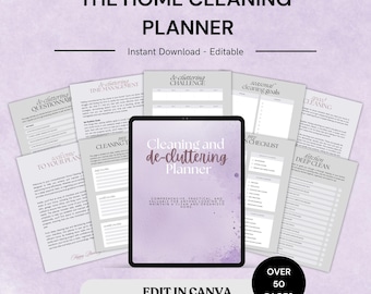 Cleaning Planner Canva Template: Home Cleaning Checklist (Digital Download)