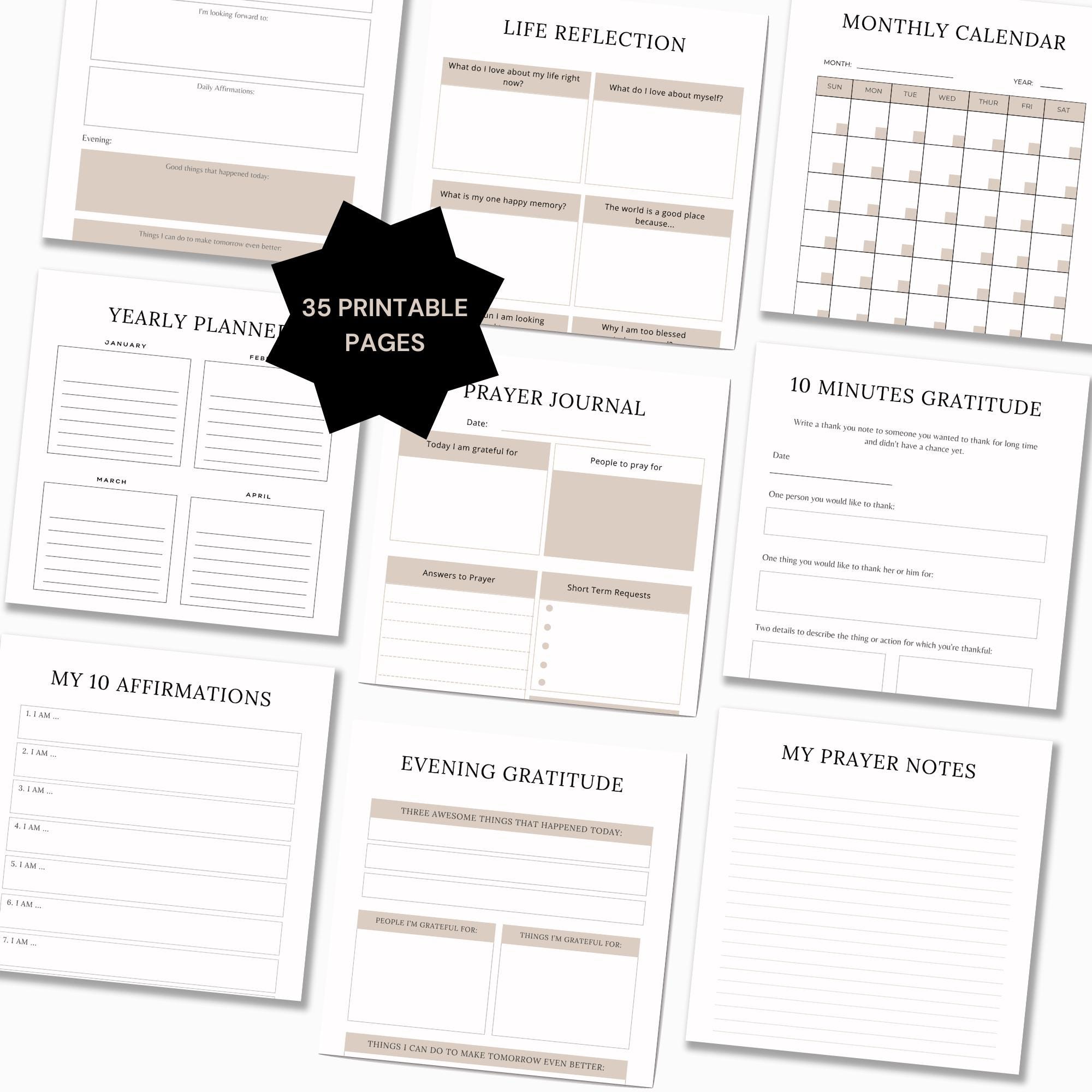 Prayer Journal Printable | Canva Editable Bible Study (digital Download ...
