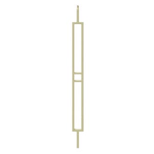 2 Line Rectangle Iron Baluster | 1/2" Square Hollow Pin Top | 2.25" Width x 24" Length | Dorado Gold