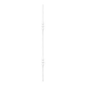 Double Hammer Iron Baluster | 9/16" Round Solid | Matte White