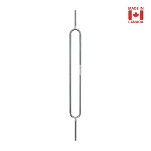 Large Oval Iron Baluster | 1/2" Round Solid | 4.125" Width x Custom Length | Unfinished