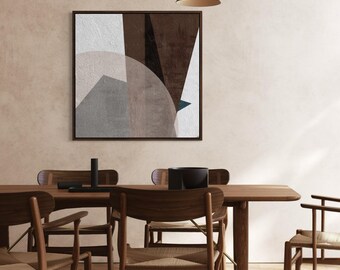 Neutral Geometric Abstract Art - Style B - Framed Canvas Wall Art